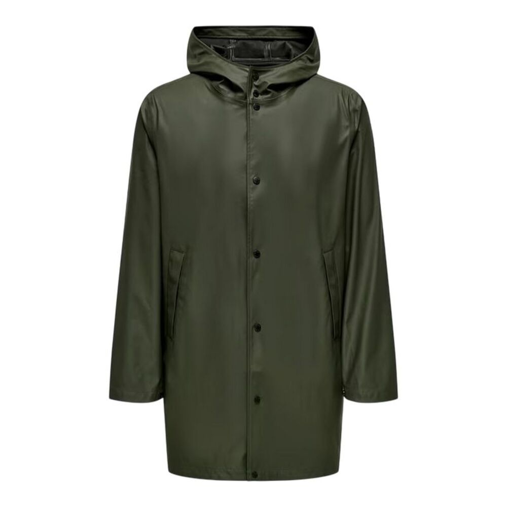 Only Mens Water Repellent Regular Raincoat / Peat